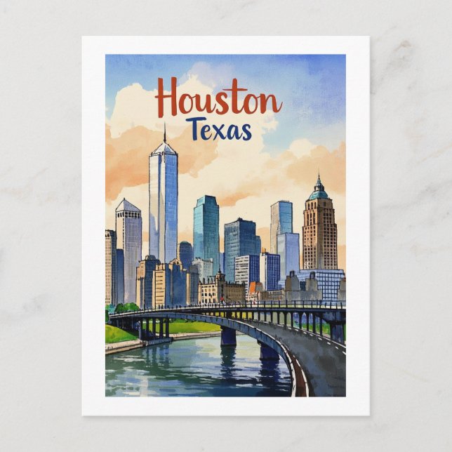Houston Texas Postcard (Front)