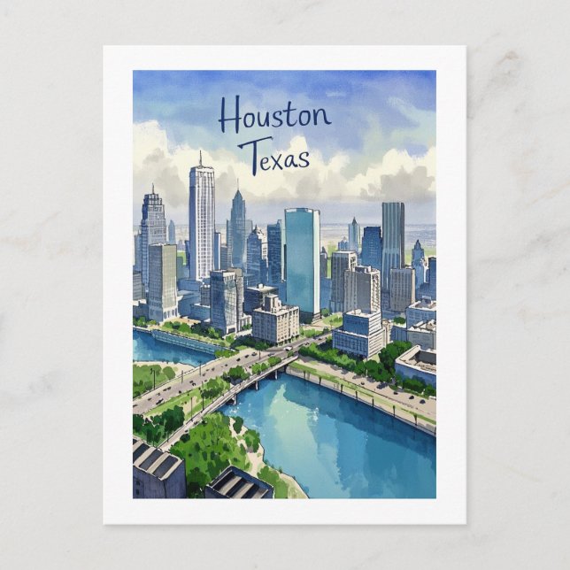 Houston Texas Postcard (Front)