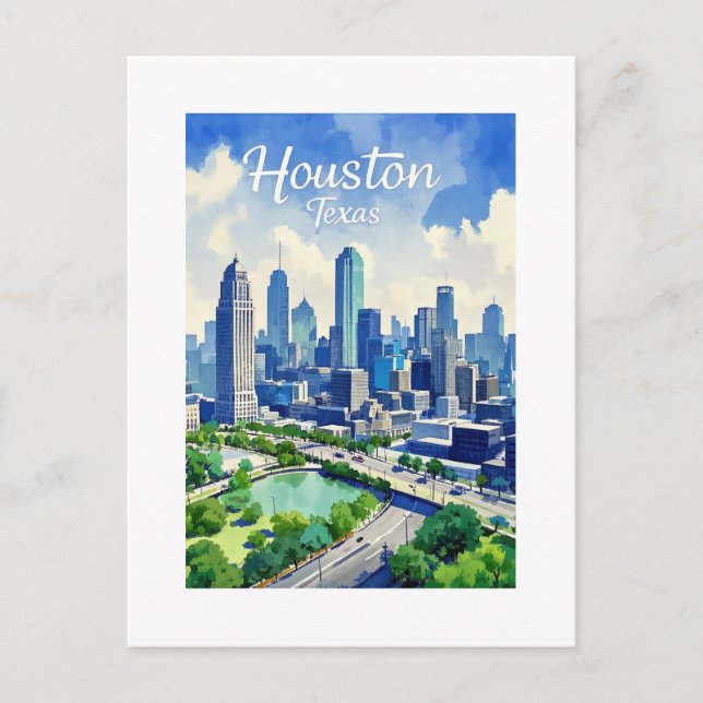 Houston Texas Postcard (Front)