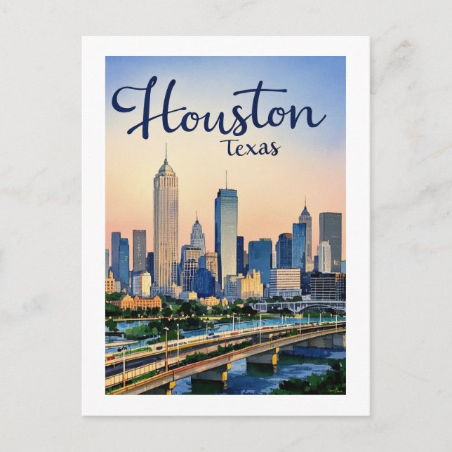 Houston Texas Postcard (Front)