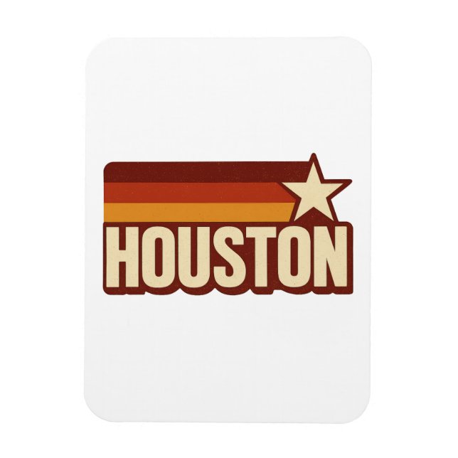 Houston Texas Retro Vintage Star Design Magnet (Vertical)