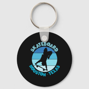 Houston Texas Skateboarder Urn Skateboarding  Key Ring