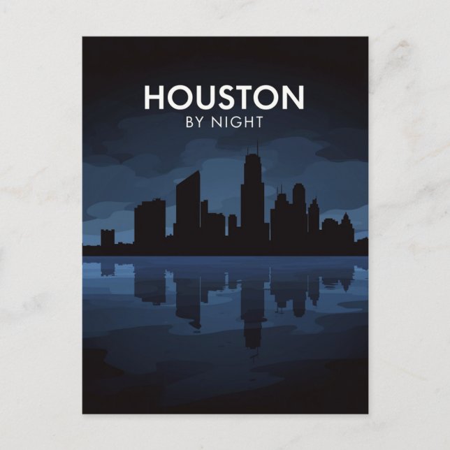 Houston Texas: Skyline By Night Postcard (Front)