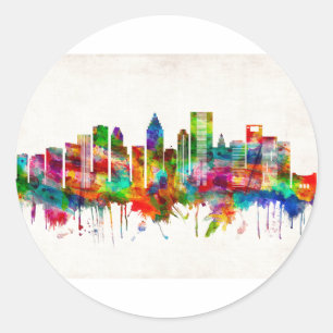 Houston Texas Skyline Classic Round Sticker