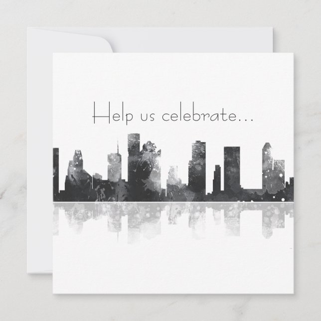 HOUSTON TEXAS SKYLINE - Invitation (Front)