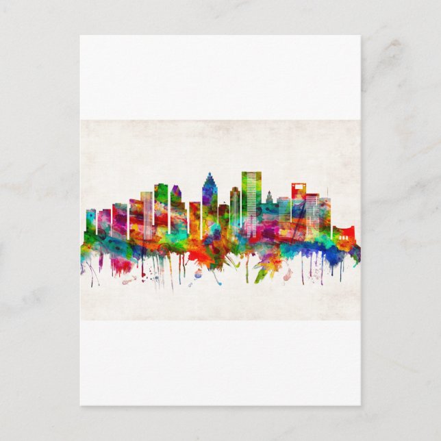 Houston Texas Skyline Invitation Postcard (Front)