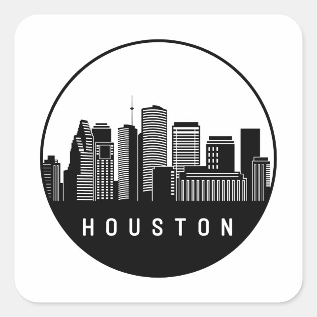 Houston Texas Skyline Square Sticker (Front)