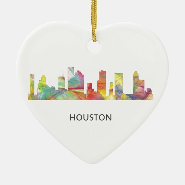 HOUSTON TEXAS SKYLINE WB1 - CERAMIC TREE DECORATION (Front)