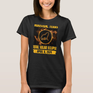 Houston Texas Total Solar Eclipse Wolf Howling At T-Shirt