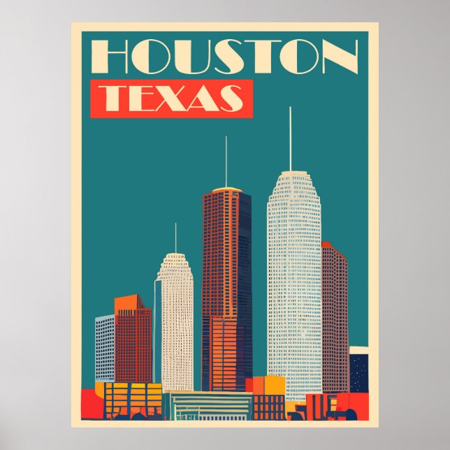 Houston, Texas, Travel Poster (Front)
