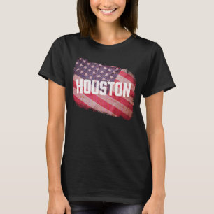 Houston Texas USA American Flag Vintage US Souveni T-Shirt