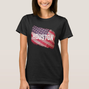 Houston Texas USA American Flag Vintage US Souveni T-Shirt