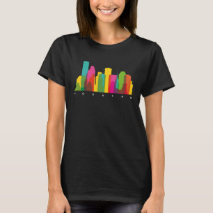 Houston Texas USA Skyline Silhouette Outline Sketc T-Shirt