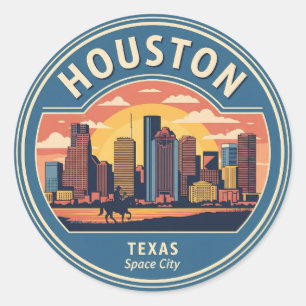 Houston Texas vintage Classic Round Sticker