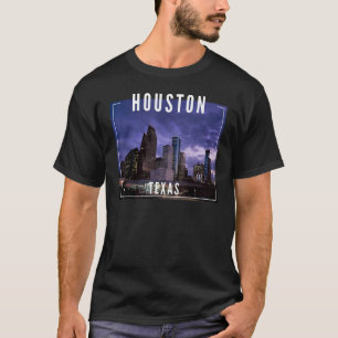 Houston Texas Watercolor Skyline Home State 1 T-Shirt