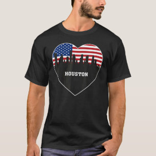 Houston Texas Watercolor Skyline Home State T-Shirt