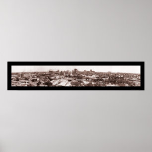 Houston TX Panoramic Photo 1924 Poster