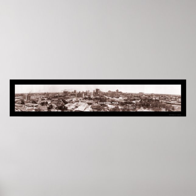 Houston TX Panoramic Photo 1924 Poster (Front)