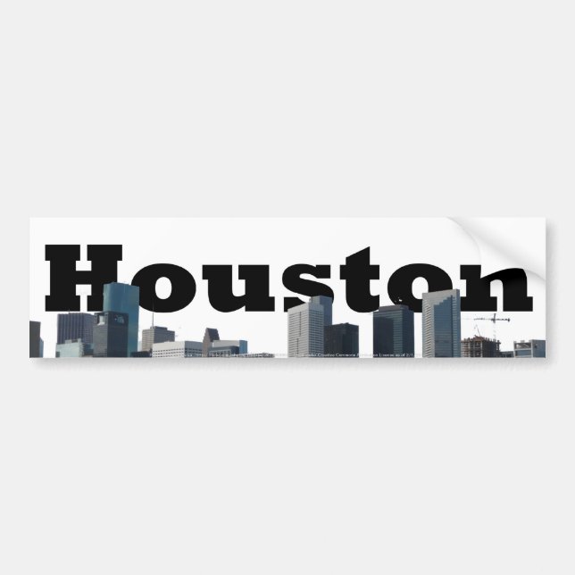 Houston, TX Skyline with Houston in the Sky Bumper Sticker (Front)