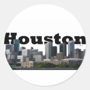 Houston, TX Skyline with Houston in the Sky Classic Round Sticker