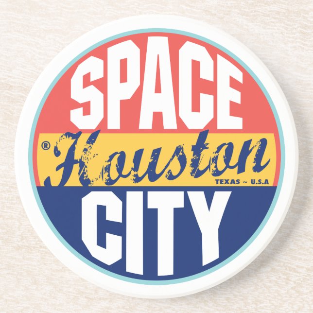 Houston Vintage Label Coaster (Front)