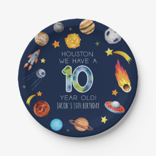 Houston We Have A 10 Year Old 10th Birthday Party Paper Plate