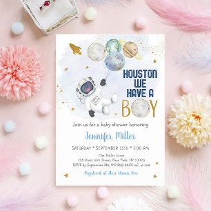 Houston We Have a Boy Astronaut Space Invitation