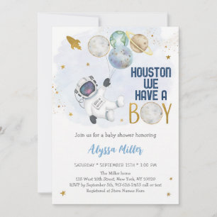 Houston We Have a Boy Astronaut Space Invitation