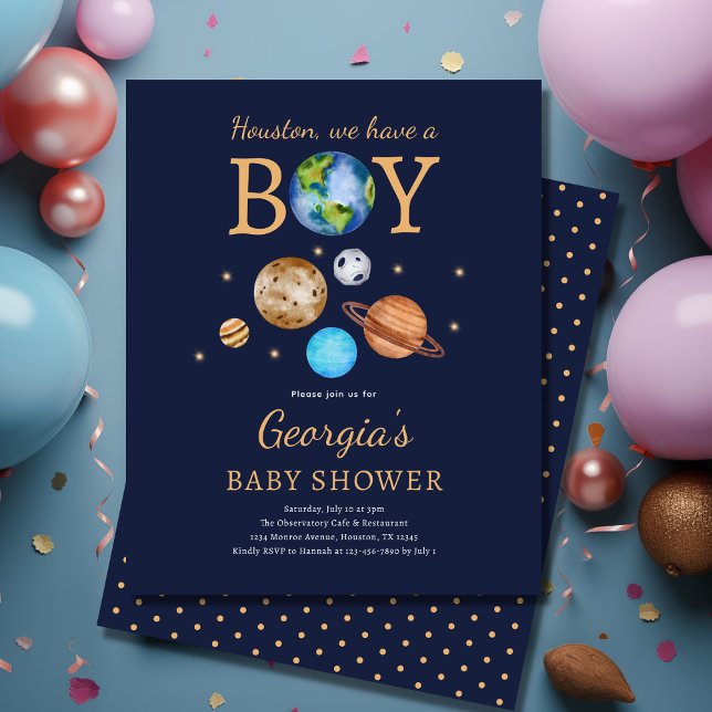 'Houston We Have A Boy' Baby Shower Invitation (Creator Uploaded)