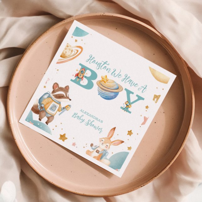 Houston We Have A Boy Outer Space Napkin (Creator Uploaded)