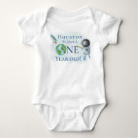 Houston We Have a One Year Old boy! Baby Bodysuit