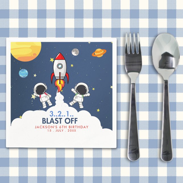 "Houston, We Have a Party!" Birthday boy Napkin (Creator Uploaded)