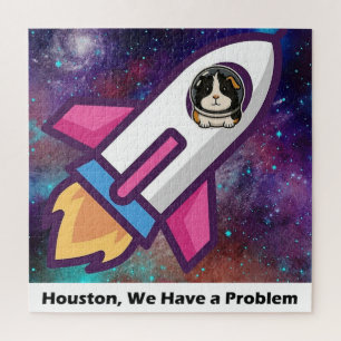 Houston We Have A Problem Guinea Pig Spaceship Kid Jigsaw Puzzle