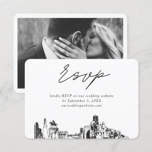 Houston Wedding Minimalist Sketch RSVP Enclosure Card