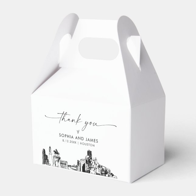 Houston Wedding Personalised Favour Box (Front Side)