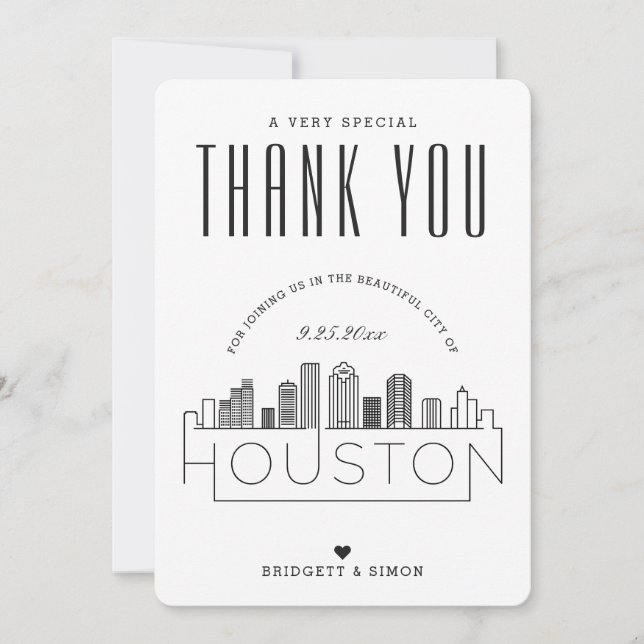 Houston Wedding | Thank You + Photo Card (Front)