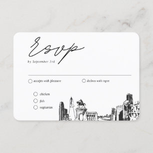 Houston Wedding Traditional RSVP Meal Option Enclosure Card