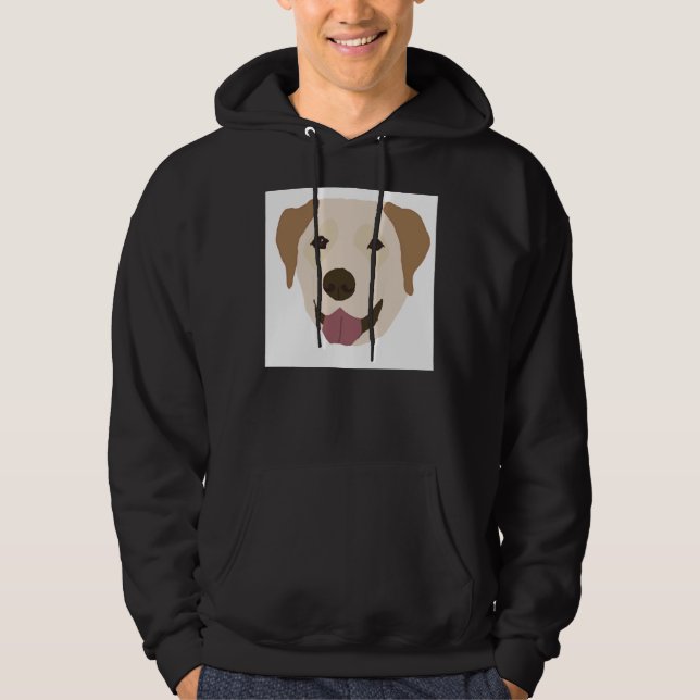 Houston Yellow Lab Dog Face Hoodie (Front)