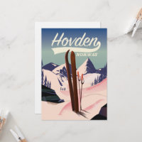 Hovden Norway Ski travel poster.