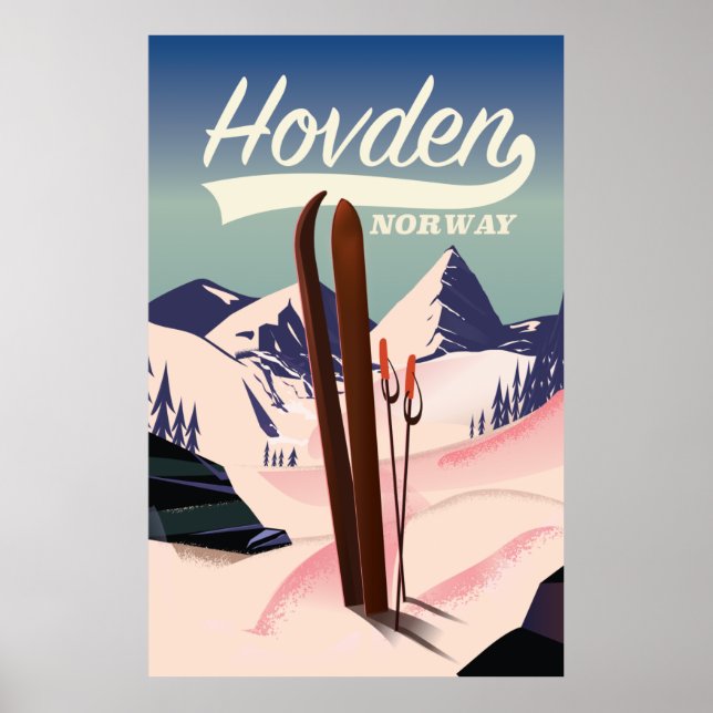 Hovden Norway Ski travel poster. Poster (Front)