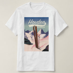Hovden Norway Ski travel poster. T-Shirt