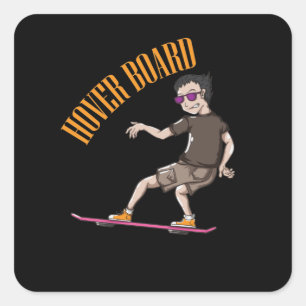 Hover Board Design Marty Square Sticker