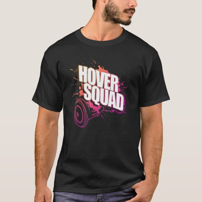 Hover Squad  Cool Peach Pink Gyro Hoverboard T-Shirt (Front)