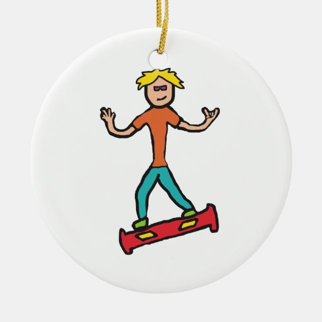 Hoverboard Ceramic Tree Decoration (Front)
