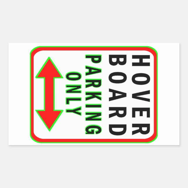 Hoverboard Parking Only Rectangular Sticker (Front)