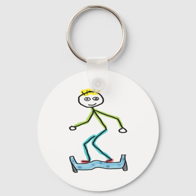 Hoverboard Stickman Key Ring (Front)