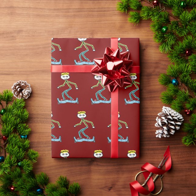 Hoverboard Stickman Wrapping Paper (Holiday Gift)