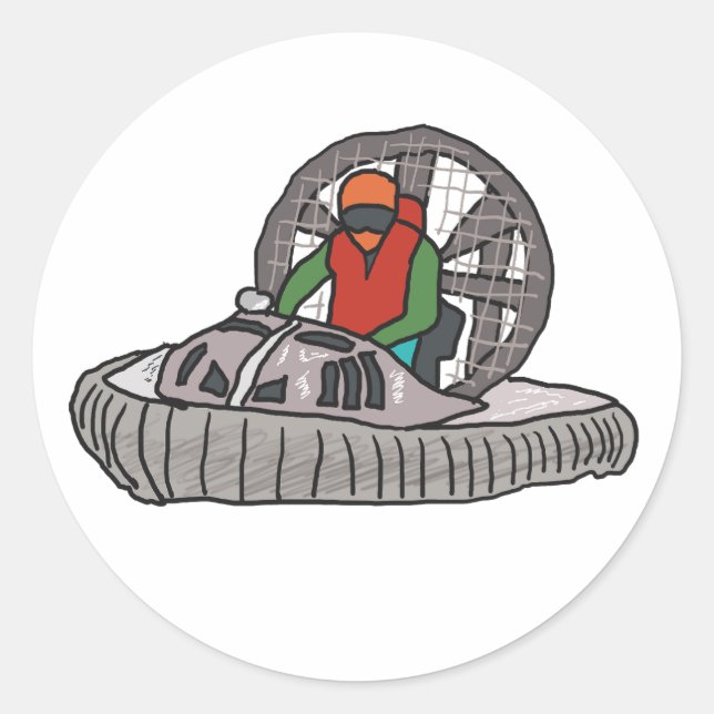 Hovercraft Classic Round Sticker (Front)