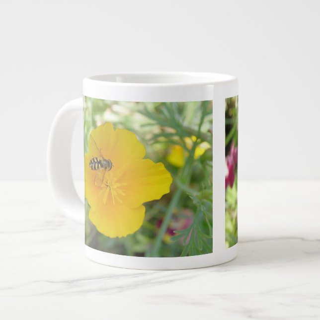 Hoverfly and Californian Poppy Mug (Front Left)