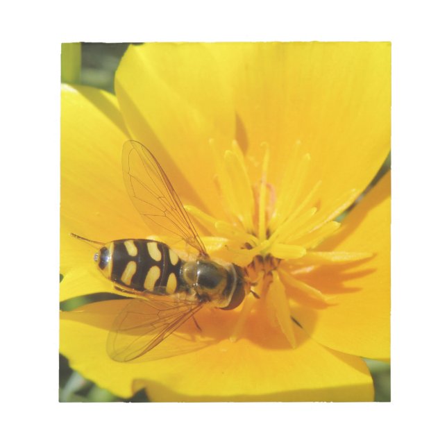 Hoverfly and Flower Notepad (Front)